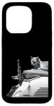 Coque pour iPhone 15 Pro Chat assis sur la moto Hasselblad 501cm 907x et x2d