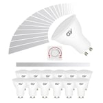 GY Dimmable GU10 LED Bulbs Cool White,7W 6500K 530 Lumen Energy Saving Light Bulbs,70W Halogen Replacement,120° Wide Beam Angle Energy Saving Lamp,Pack of 12