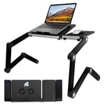 Gorilla Tech Newton Laptop Stand Adjustable Laptop Tray, Laptop Table for Bed Sofa, Standing Desk, Folding Laptop Desk for Home and Office, Very Sturdy 4 Leg Segments, Mouse Pad, Dual Cooling Fans