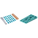 wolfcraft 6931000 Kit de pose pour pose de sols stratifiés | Cale de frappe, tire-lame et cales pour joints de dilatation, 22 pièces & 6930000 Cales de Dilatation en Plastique - 58 x 30 mm - 40 Pièces