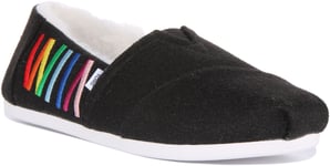 Toms Alpargata Pride Rainbow Espadrilles Womens Trainers  Black Multi UK 3 - 8