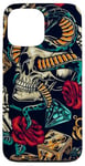 Coque pour iPhone 13 Pro Max Machine à tatouer motif roses cœurs serpent