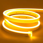 Lamomo Neon Ruban Led 5m, 12V Jaune Bande Led, Flexible Étanche Découpable Silicone Bandeau Lumineuse Led pour Intérieur Décoration, Chambre, DIY Sign (Adaptateur électrique non inclus)