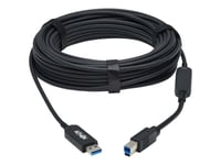 Eaton Tripp Lite Series Usb 3.2 Gen 1 Plenum-Rated Fiber Active Optical Cable (Aoc) - A/B M/M, Black, 20 M - Usb-Kabel - Usb Typ A (Hane) Till Usb Type B (Hane) - Usb 3.2 Gen 1 - 20 M - Plenum, Active Optical Cable (Aoc) - Svart