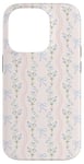 iPhone 14 Pro Cute Light Blue Bows Floral Flower Soft Pink Girl Coquette Case