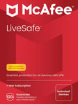 McAfee® Live Safe, 1 Year Pre-Paid Subscription for Unlimited Devices