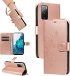 Le Cas De Samsung Galaxy S20 Fe 4g / S20 Fe 5g / S20 Lite / S20 Fan Edition,Deux Fentes Pour Cartes Free Handband Flip Wallet Holder,Design D'arbre En Fleur D'abricot Gaufré