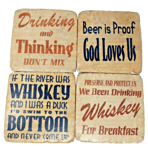 Set of 4 Funny Novelty Ceramic Drinks Coasters from Heaven Sends New and Boxed