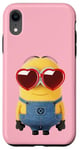 Coque pour iPhone XR Minions Cute Bob In Love Heart Shaped Glasses Portrait