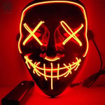 Orange LED Purge Mask 3 Light Modes Scary Halloween Fancy Costume Party Prop