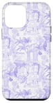 iPhone 12 mini Lilac, Light Purple Preppy Italian Vacation Toile Case