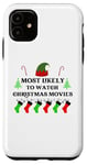 iPhone 11 Most Likely To Watch Christmas Movies Family Santa Elf Hat Case