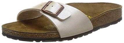 Birkenstock MADRID Birko-Flor, Mules Femme - Écru (Graceful Pearl White), 40 EU