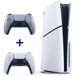 Pack PS5 Standard : Console PS5 (Modèle Slim) + 2ème Manette sans fil PS5 DualSense Silver