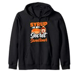 Syrup Is My Secret Sweetener Canadian Cuisine Pancake Sugar Zip Hoodie