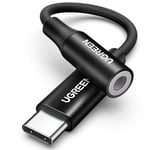 UGREEN Adaptateur USB C Jack 3.5mm TRRS DAC Compatible avec iPhone 16 Pro Max Plus 15 Galaxy S24 S23 Pixel 9 8 7 MacBook iPad Pro Air Câble Casque Micro Écouteurs Numérique 4 Pôles (Noir 1pc)