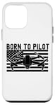 iPhone 12 mini Born To Pilot Drone Quad Copter American Flag Funny Case