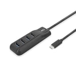 ACT AC6420 Hub USB C 4 Ports, multiprise, Longueur du câble 50 cm, USB 3.0 pour PC, Ordinateur Portable, Console