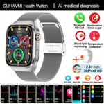 Uusi Virtsahappo Verirasva Älykello Ekg Verensokeri Syke Verenpaine Terveysmittari Smart Watch Huawei Ios_Silver Mesh Belt_Medical grade