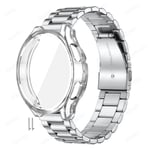 (kello 4 classic 46mm kirkas hopeasetti)Samsung Galaxy Watch 4 5 44mm 40mm ranneke + kotelo Galaxy Watch 4 Classic 46mm 42mm 5 Pro 45mm ranneke Tpu-kotelo - kellon rannekkeet