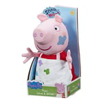 Rocco Giocattoli Pig dans Une Superbe Version Peluche de 25 cm de Haut, Le Tablier de Peppa Cache des Dessins Magiques à découvrir avec Le marqueur Inclus dans la Livraison, 07361