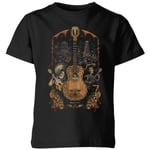 T-Shirt Enfant Affiche Guitare Coco - Noir - 7-8 ans