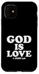 Coque pour iPhone 11 1 Jean 4:8 Religious Inspirational Bible Verse Christian