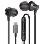 MAS CARNEY Écouteur USB Type C Intra Auriculaires avec Micro et contrôle du Volume pour Samsung S20, Huawei P30/40, iPad Pro 2018, Google Pixelet Autres périphériques d'interface de USB C- Noir