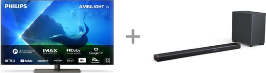 Philips OLED808 48" 4K OLED Ambilight Google TV + Fidelio B95 5.1.2. Dolby Atmos Soundbar -tuotepaketti