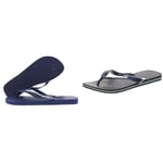 Havaianas Unisex Adults' Flip Flops Blue (Navy Blue 0555) - 9/10 UK Unisex's Brasil Logo Flip-Flop, NAVY BLUE, 9/10 UK