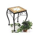 Tabouret à fleurs Mosaïque Angulaire 38 cm Support pour fleurs 12015 Table d'appoint Support pour plantes Petite table en mosaïque - Dandibo