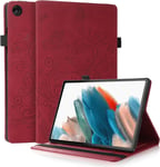 Samsung Galaxy Tab A8-10.5"" 2021 Coque Tablette, Pu Coque Tablet Adapté Au Samsung Galaxy Tab A8-10.5"" 2021, Fournir Des Côtés Et Une Protection De 4 Coins, Rouge