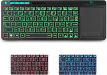 (Nouvelle Génération) K18+Rgb Clavier Sans Fil Français (Azerty) Clavier De Bureau Clavier Bureautique Avec Souris Tactile De Grande Taille Intégrée Wireless, Batterie Li-Ion Rechargeable