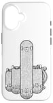 Coque pour iPhone 16 Skater Skateboard Doigt d'honneur Offensif Rude Patinage Adulte