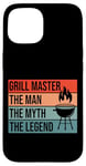 iPhone 15 BBQ Smoker Grill Master The Man Myth Legend Retro Vintage Case