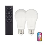 KOZii - Pack de 2 Ampoules LED connectées A60, culot E27, RVB avec télécommande connectée - KPACK2EE806GRVBCCT