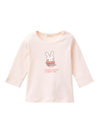 Benetton Baby Cotton Logo Long Sleeve T-Shirt, Light Powder