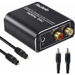 [JAMAIS UTILISÉ]Dac Audio 192Khz, Aluminium Dac Convertisseur Audio Numérique Vers Analogique, Digital Spdif Toslink Vers Stéréo L/R Rca Jack 3,5Mm