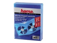 Hama Blu-Ray Disc Double Jewel Case - Bluray Runt Skivfodral - Kapacitet: 2 Blu-Ray-Skivor - Blå (Paket Om 3)