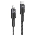 Cable Iphone Noir Garantie 24 Mois, Certifié Mfi, Usb C Vers Lightning En Nylon Tressé Souple Et Résistant, 1M, 480 Mbps, Charge Rapide 20W, 3A, Pour Iphone 14/14 Pro/13/13 Pro/12/11/X/Xs/Xr/8