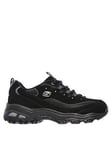 Skechers Layered Quarter Webbing Eyelet Lace Up W/ Air-cooled Mf, Black, Size 3, Women