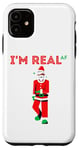 Coque pour iPhone 11 Brown Santa Funny Melanin Christmas I'm Real AF pour hommes et femmes