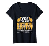 Womens Retro Profession I'm The Multimedia Artist V-Neck T-Shirt