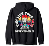 Funny Treadmill Running Runner Run Like WiFi Depends On It Zip Hoodie