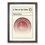 Big Box Art Book Cover A Tale of Two Cities Charles Dickens Framed Wall Art Picture Print Ready to Hang, Walnut A2 (62 x 45 cm)