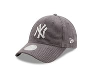 New Era New York Yankees MLB Fashion Cord Grey 9Forty Adjustable Women Cap - One-Size