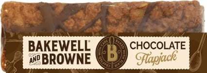 BAKEWELL and BROWNE Chocolate Flapjack, Ideally Served with Refreshing Milk, Coffee or Tea, Hand Baked in the UK, Vegetarian Friendly, 80 g Box