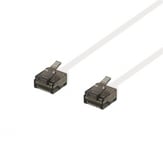 Cat6a U/UTP Nätverkskabel platt RJ45 vit 500MHz 0.5M