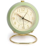 Tlily - RéVeil Silencieux Chevet Petite Horloge de Table Non -Tac Analogique RéVeil avec Bouton pour Table de Bureau