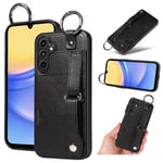 Samsung Galaxy A15      Hand Strap PU Card Case    Black